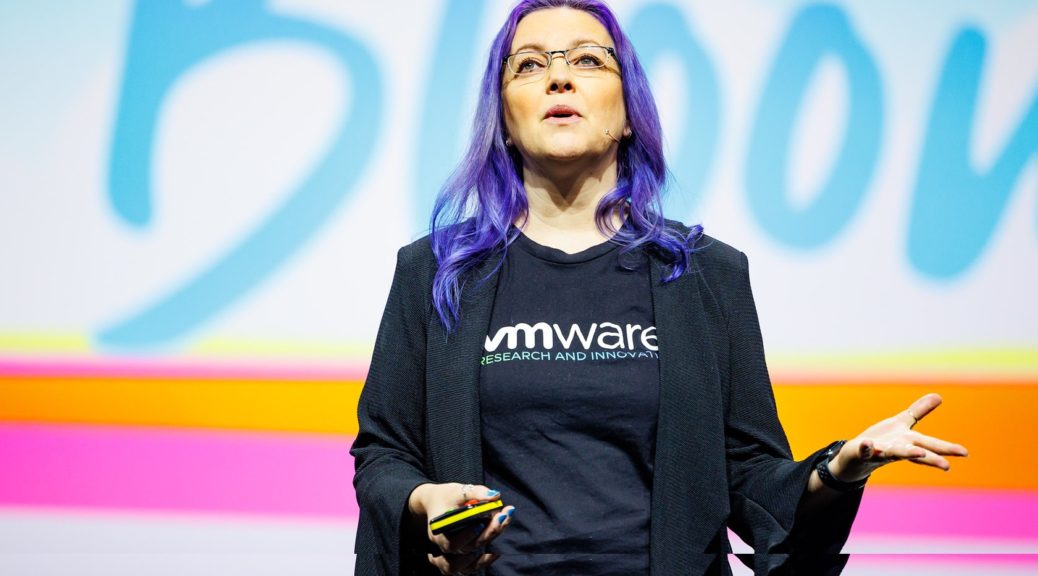 Dawn on the KubeCon EU 2023 Keynote stage.